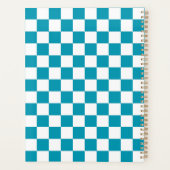 Donker turquoise geruit planner (Achterkant)