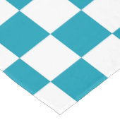 Donker turquoise geruit tafelkleed (Gekanteld)
