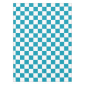 Donker turquoise geruit tafelkleed (Voorkant)