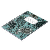 Donker turquoise paisley compositie notitieboek (Linkerzijde)