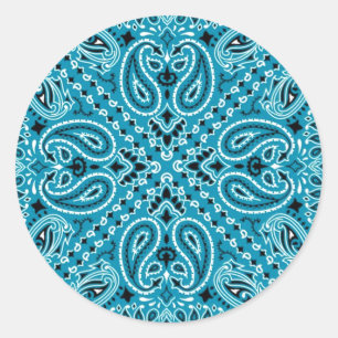 Donker Turquoise Paisley Western Bandana Sjaal Pri Ronde Sticker