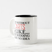 donker tweekleurige koffiemok (Voorkant links)