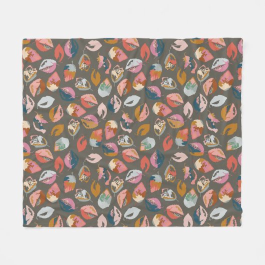 Donker Vallende bladeren gooien deken (Voorkant (Horizontaal))