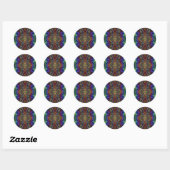 ~ donker veelkleurige fractal ~ ronde sticker (Vel)