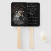 Donker verbleekte foto gouden ampersand ceremoniep handwaaier (Voorkant en achterkant)