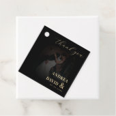 Donker Vervaagd Foto & Gouden Ampersand Zwart Brui Bedankjes Labels (In situ)