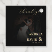 Donker Vervaagd Foto & Gouden Ampersand Zwart Brui Bedankjes Labels (Achterkant)