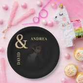 Donker Vervaagd Foto & Gouden Ampersand Zwart Brui Papieren Bordje (Feest)