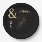 Donker Vervaagd Foto & Gouden Ampersand Zwart Brui Papieren Bordje (Voorkant)