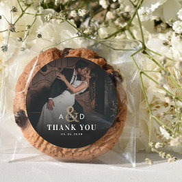 Donker Vervaagde Foto Gouden Ampersand Zwart Bruil Ronde Sticker