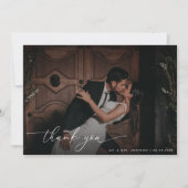 Donker Vervaagde Foto QR Code Foto Aanvraag Bruilo Bedankkaart (Voorkant)