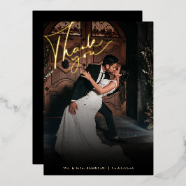 Donker Vervaagde Foto Romantisch Zwart Dank u Brui Folie Uitnodiging