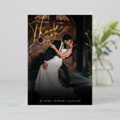 Donker Vervaagde Foto Romantisch Zwart Dank u Brui Folie Uitnodiging (Staand Voorkant)