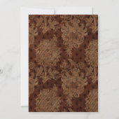 Donker Victoriaans Bourgogne Damask Bridal Luncheo Kaart (Achterkant)