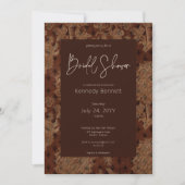 Donker Victoriaans Bourgogne Damask Vrijgezellenfe Kaart (Voorkant)