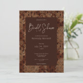 Donker Victoriaans Bourgogne Damask Vrijgezellenfe Kaart (Staand voorkant)