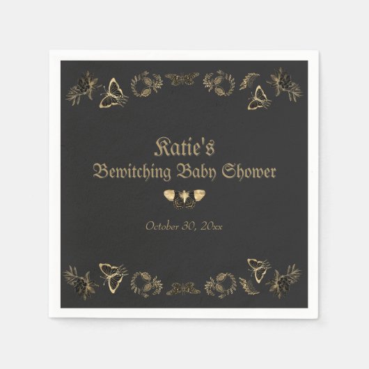 Donker Victoriaans Gotisch Halloween Baby shower Servet (Voorkant)