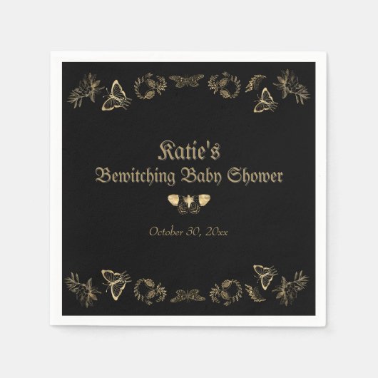 Donker Victoriaans Gotisch Halloween Baby shower Servet (Voorkant)