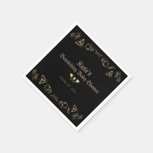 Donker Victoriaans Gotisch Halloween Baby shower Servet (Hoek)