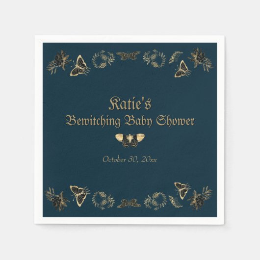 Donker Victoriaans Gotisch Halloween Baby shower Servet (Voorkant)