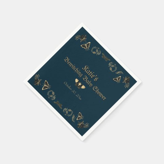 Donker Victoriaans Gotisch Halloween Baby shower Servet (Hoek)