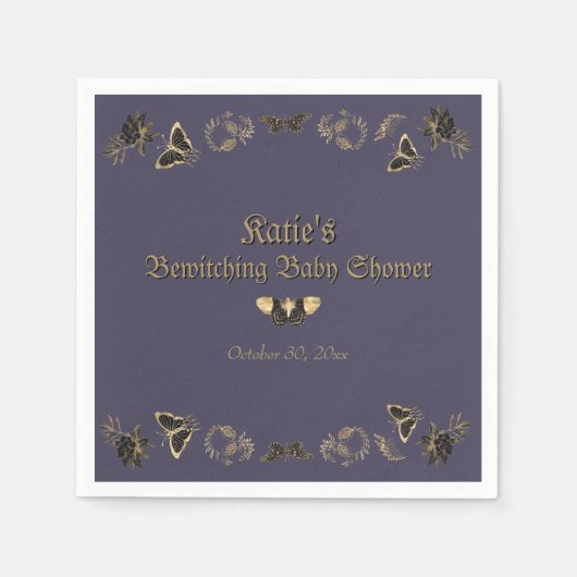 Donker Victoriaans Gotisch Halloween Baby shower Servet (Voorkant)