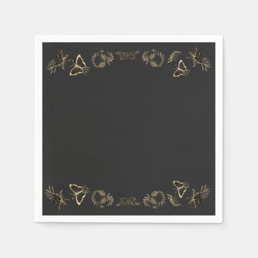 Donker Victoriaans Gotische Halloween Party Servet (Voorkant)