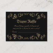 Donker Victoriaans Gotische Luier Raffle Baby show Informatiekaartje (Voorkant)