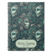 Donker Victoriaans Gotische Zombie Mermaid geperso Notitieboek (Voorkant)