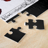 Donker Victoriaans rode schedel Legpuzzel (Zijkant)