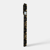 Donker Vierkant Patroon iPhone 15 Case (Linkerkant)