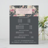 Donker Vintage Bloemenlogo | Prijsfolder (Staand voorkant)