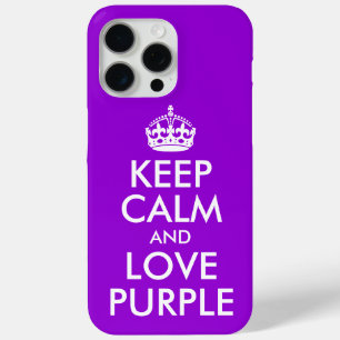 Donker Violet en Wit Houd Kalm en Liefde Paarse iPhone 15 Pro Max Hoesje