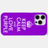 Donker Violet en Wit Houd Kalm en Liefde Paarse Case-Mate iPhone Case (Achterkant (horizontaal))