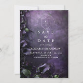 Donker Violette Gotische Romance Save The Date (Voorkant)