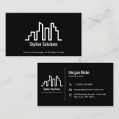 Donker Visitekaartje met wit minimalistisch design (Voorkant / Achterkant)