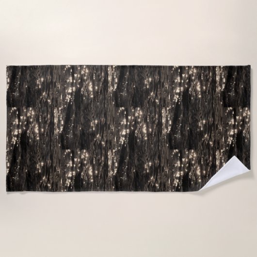 Donker water maanlicht sprankelende reflectie zwar strandlaken (Voorkant)