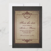 Donker Weathered Gothic Monogram sparen de Datum Save The Date (Voorkant)