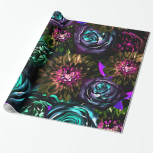 Donker Wonderland Brutaal Glamour Bloemig Bloemen Cadeaupapier