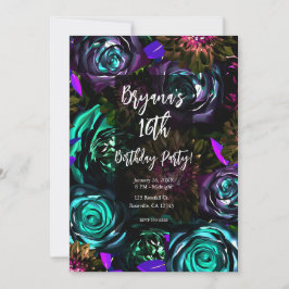 Donker Wonderland Brutaal Glamour Bloemig Bloemen  Kaart
