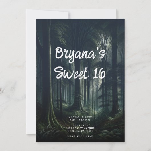 Donker Woud bij Schemering Sweet 16 Kaart (Voorkant)