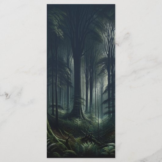 Donker Woud bij Twilight Bruiloft Verjaardag Menu (Achterkant)