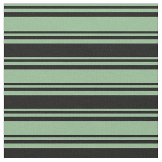 Donker Zee Groen en Zwart Gevoerde/Gestreepte Patr Stof