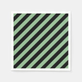 Donker Zee Groen en Zwart Grote Diag. streeppapier Servet (Voorkant)