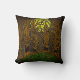 Donker zondshalloween Full Moon Forest Kussen