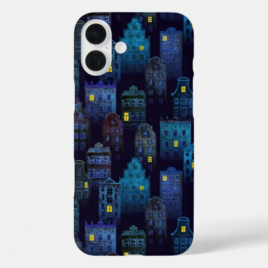 DONKER ZWART & BLAUW SPOOKY HALLOWEEN HUIZEN Case-Mate iPhone CASE (Achterkant)