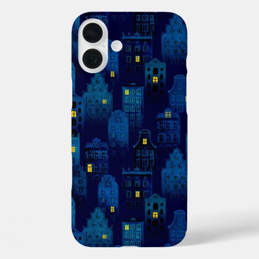 DONKER ZWART & BLAUW SPOOKY HALLOWEEN HUIZEN Case-Mate iPhone CASE (Achterkant)