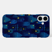 DONKER ZWART & BLAUW SPOOKY HALLOWEEN HUIZEN Case-Mate iPhone CASE (Achterkant (horizontaal))