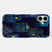 DONKER ZWART & BLAUW SPOOKY HALLOWEEN HUIZEN Case-Mate iPhone CASE (Achterkant (horizontaal))