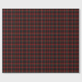 Donker Zwart en Rood Traditionele Kerst Tartan Cadeaupapier (Vlak)